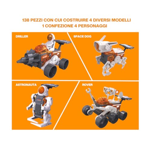 ODS - Mars, Space Program 4 in 1, Astronaut, Roboter-Hund, Weltraumrover, Weltraumbohrer, 3 Arten von Stromversorgung, Altersempfehlung + 8 Jahre