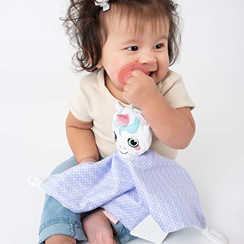 Booginhead Pacifier Holder Stuffed Animal Pacifier Lovey With Baby Teether, Unicorn 2-Pack #TOP4