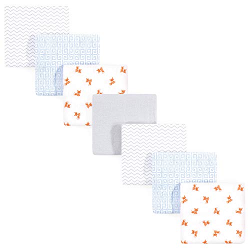 Image of Luvable Friends Unisex Baby Cotton Flannel Receiving Blankets, Fox 7-Pack, One Size
