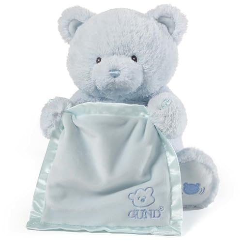 GUND Baby Peek-A-Boo My 1st Teddy Blue Bear Animated Plush Stuffed Animal, 11.5