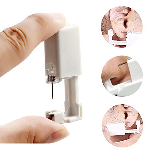 Romlon Nose Piercing Gun - 4Pcs Professional Self Safety Sterile Nose Piercing Gun Disposable Nose Piercing Gun Kit Tool with Nose Stud Women and Men Cartilage Helix Piercing Gun fot Piercing Supplies - Thumbnail 2