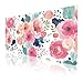 Colorful Star Large Mouse Pad, Pink Floral Desk Mat for Desktop, Women Girls Flowers PU Leather Waterproof Desk Pad, Computer PC Laptop Protector Gaming Mouse Pads for School Office Home 31.5