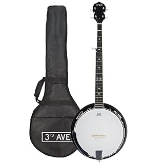 3rd Avenue BJW01 Banjo 5 Cordes Blanc - Les Beatles, Paul McCartney, John Lennon, RIngo Starr, George Harrison