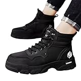 メンズ ライディングブーツ 厚底 5cmアップ ハイカット オートバイ 靴 ダイヤル式、靴ひも式、両方あり (滑り止め//防水通気性/耐摩耗/衝撃吸収) 通勤 ツーリング おしゃれ バイクシューズ 26.5cm 靴ひも式ブラック
