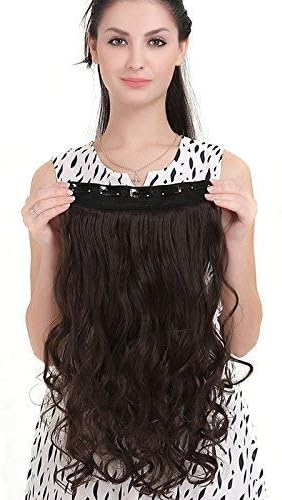 Rapidsflow® 5 Clip 1 Piece Curly Hair Extensions For Women And Girls No Extra Shine Matt Finish 26 inch 150 grams (Dark Brown)