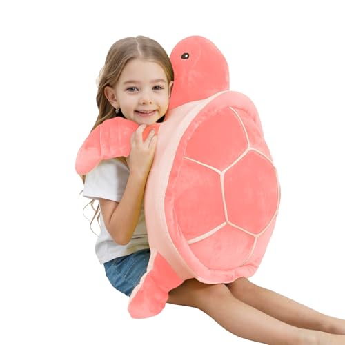 Dalmao 70cm Schildkröte Kuscheltier Groß, weiches Kuschel Kissen mit Jumbo-Schildkröte, Cartoon Stofftier Plüschtier Rosa Meeresschildkröte, Geschenk für Kinder Geburtstag