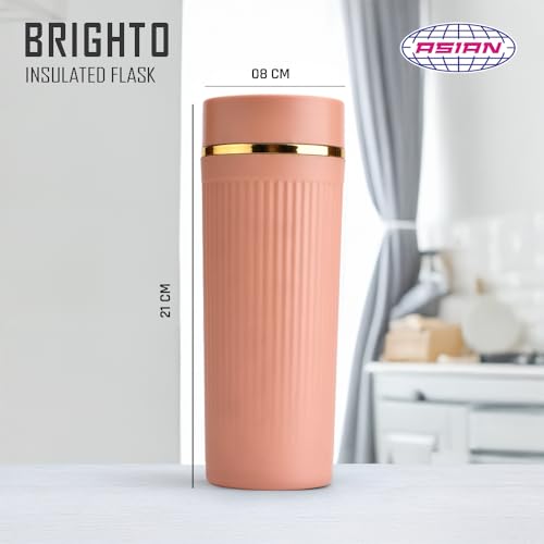 Image of Asian Brighto 500ml Insulated Thermosteel Flask | Hot Drink Coffee & Tea Water Bottle for Winter & Office | 6-Hour Heat Retention | Leakproof & BPA Free Christmas Gifting Travel Mug (Almond)