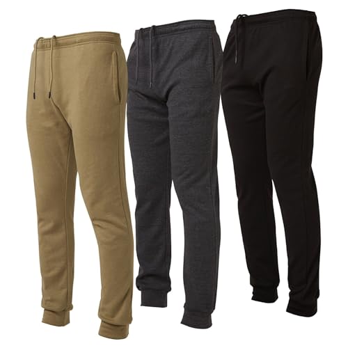 Ultra Performance 3 Pack Mens Lightweight Joggers for Men Casual Lounge Jogger Sweatpants with Pockets (SM - 4X)