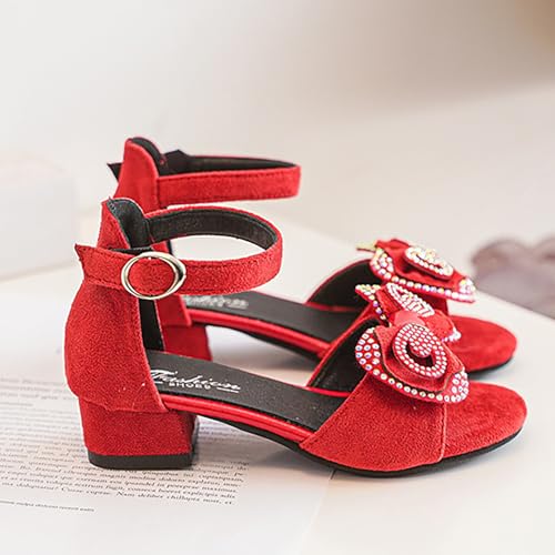 Girls Dress Shoes Toddler Kids Heels Sandals Ankle Strap Wedding Party Cute Bowtie Girl Shoes2