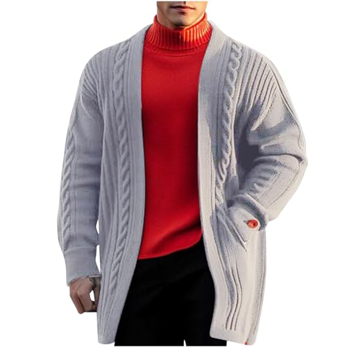Men's Shawl Casual Cardigan Long Sleeve Drape Cape Lightweight Slim Fit Solid Open Front Knitted Cardigan Sweaters
