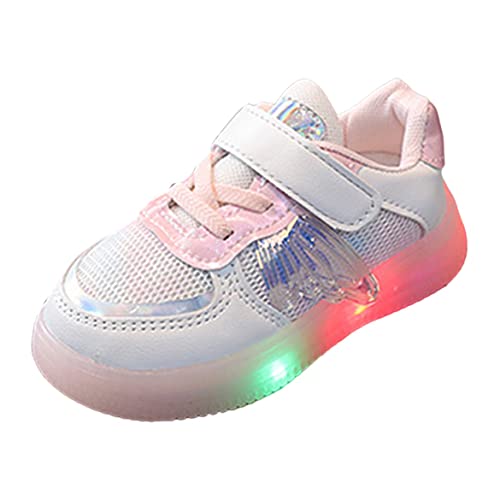 Children LED Light Emitting Shoes Fashion Boys Girls Butterfly Style Sports Light up Mesh Breathable Shoes