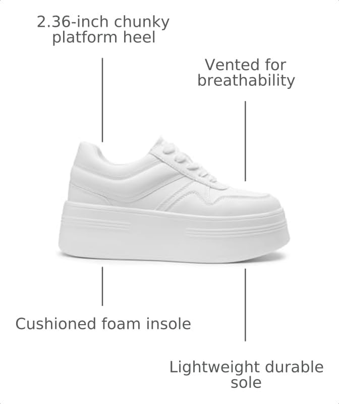 Image of DREAM PAIRS Women's Platform Casual Sneakers
