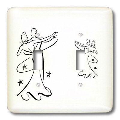 Interruptor doble decorativo 3dRose lsp_41024_2 Dancers resistente 3