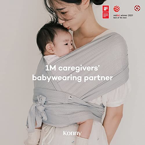 Konny Original Baby Carrier AirMesh for Cozy Luxury Baby Carrier Wrap, Easy to Wear and Wrap Baby Sling, Baby Wrap Carrier, Perfect for Newborn Babies up to 44 lbs, (Mocha, XXX-Large)