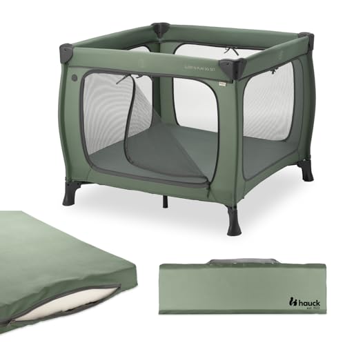hauck Sleep N Play SQ Set, Dark Green - Kinderreisebett & Laufstall mit...