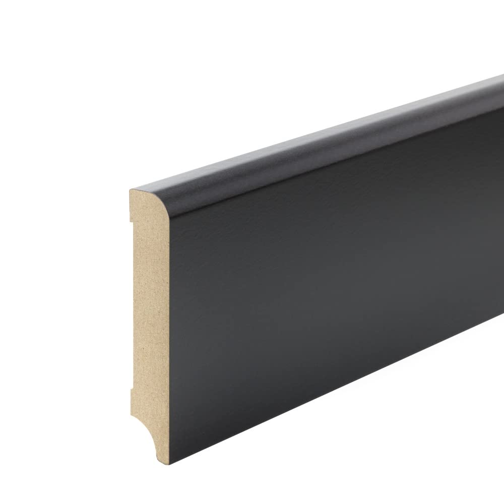 Schwarze Sockelleisten München Profil MDF Folie [SPARPAKET] Farbe 40mm, Größe 20 stück / 46lfm
