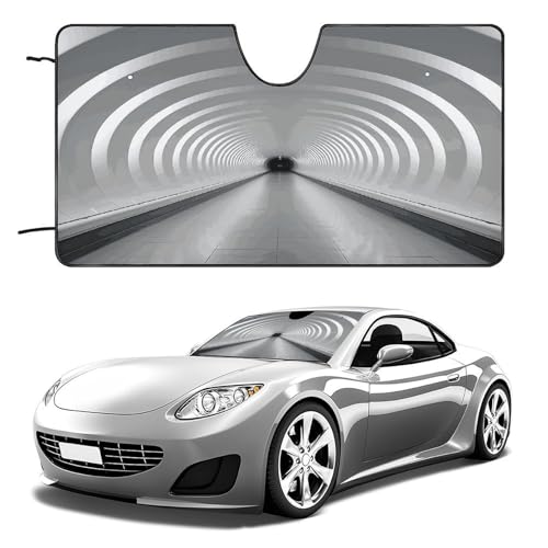 Windshield Sun Shade White Subway Tunnel Reflector Sunshade Foldable Sun Shield for Heat Insulation and Uv Protection