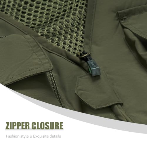 Image of TOLOER Men's Summer Fishing Vest Multi Pockets Casual Vests Waterproof Quick Dry Outdoor Mountain Photography