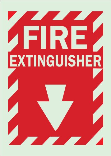 Panneau Fire & Exit Brady 80174 en plastique phosphorescent 35,6x25,4 cm