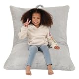 MOMCAYWEX 3-in-1 Kids Bean Bag Chair, Gaint Pillow Mattress for Kids, 35" x 50" x 10", Grey