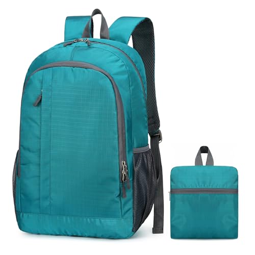 Mochila plegable ligera para hiking 25L azul miniatura 1