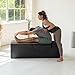 Avana Kami Convertible Chaise/Bed Bench for Yoga & Massage - 2-in-1 End of Bed Ottoman with Concealed Fold Out Yoga Lounge Chair, Microvelvet Black