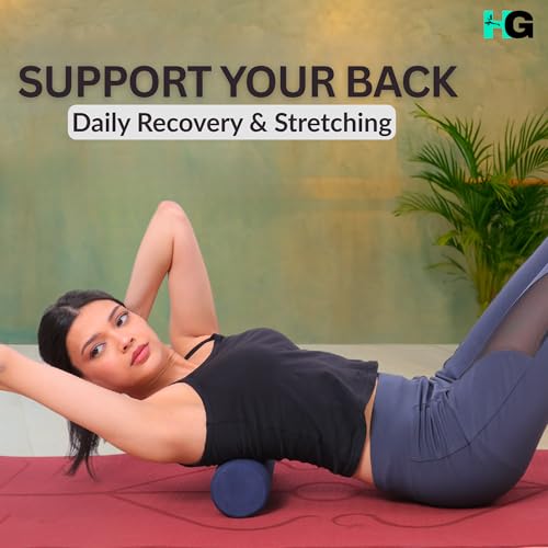 Image of Foam Roller for Exercise and Deep Tissue Massage Roller, Gym Exercise Roller, Workout Foam Roller for Knee Exercise and Pain Relief, Myofascial Release Roller for Back pain - 30 Cm Navy Blue