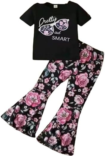 Preety & Smart Printed Girls Top & Bottom Set | Cotton Blend Co-Ord Outfit | Comfortable Stylish Kids