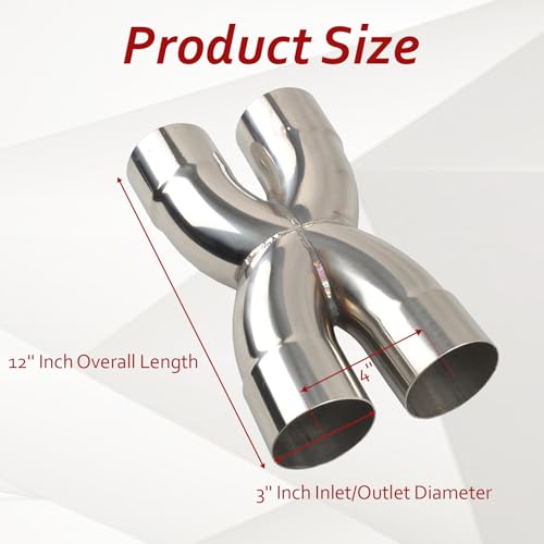 Universal 3-Inch T304 Stainless Steel Exhaust X-Pipe - Image 3