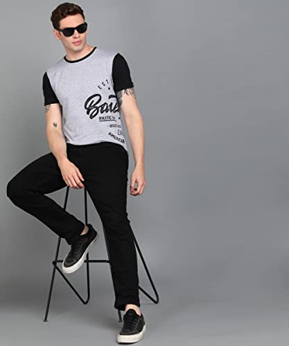 Image of Urbano Fashion Men's Graphic Printed Round Neck Half Sleeve Slim Fit Cotton T-Shirt