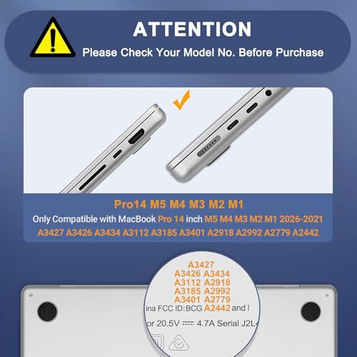 Image of MOSISO Compatible with MacBook Pro 14 inch Case 2025 2024 2023 2022 2021 M5 M4 M3 M2 M1 A3434 A3112 A3185 A3401 A2918 A2992 A2779 A2442, Hard Shell&Keyboard Cover&Screen Film&Pouch,Honeydew Green