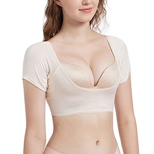 Zyxdk Femmes Bouclier Anti-Transpiration sous-vêtements Gilet Lavable Réutilisable Coussinets Anti-Transpiration des Aisselles sous-vêtement Absorbant (Color : Skin, Size : L) Cover