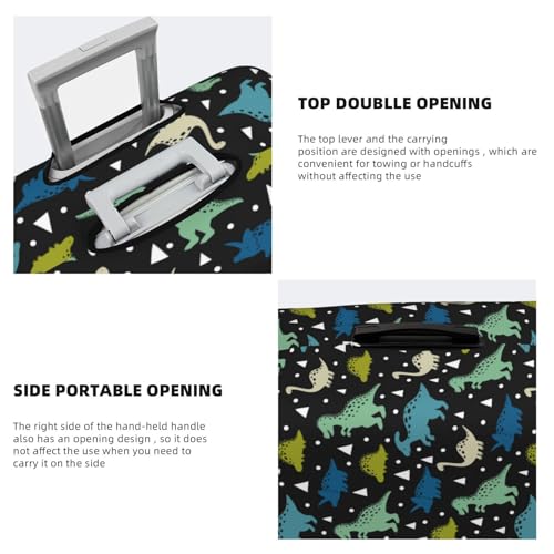 Dinosaur Print Luggage Cover For Suitcase,Washable Elastic Travel Suitcase Protector With Zipper Closure And Bottom Buckle – Fits 18-32" Luggage-Small3