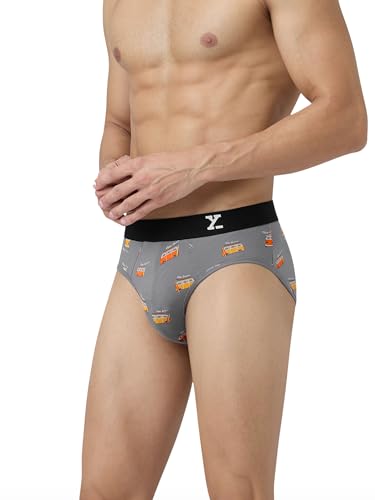 Image of XYXX Men's Surf Super Combed Cotton Regular Fit Printed Antibacterial Briefs with No Marks Waistband