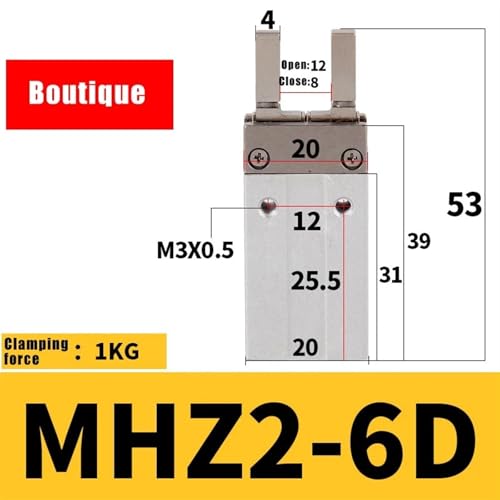 Vérin pneumatique MHZ2 10D pour l'assemblage de précision