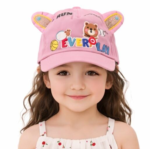 Yanwenx Kids Cartoon Bear Design Cap for Boys & Girls (2-5 Years) | Cotton Adjustable Summer Hat with Ears | Lightweight S... - Review, Price and Buying Guide