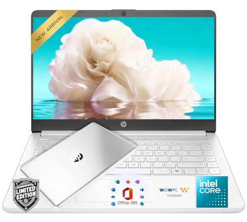 HP Home and Student Essential Laptop, with Office 365 & Copilot AI, 64GB SSD and 1TB Cloud Storage, Intel 2-Cores CPU, Fast Charge and 11.5hrs Battery, no Mouse