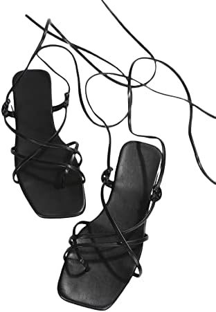 GORGLITTER Women's Summer Strappy Beach Sandals Dressy Leather La...