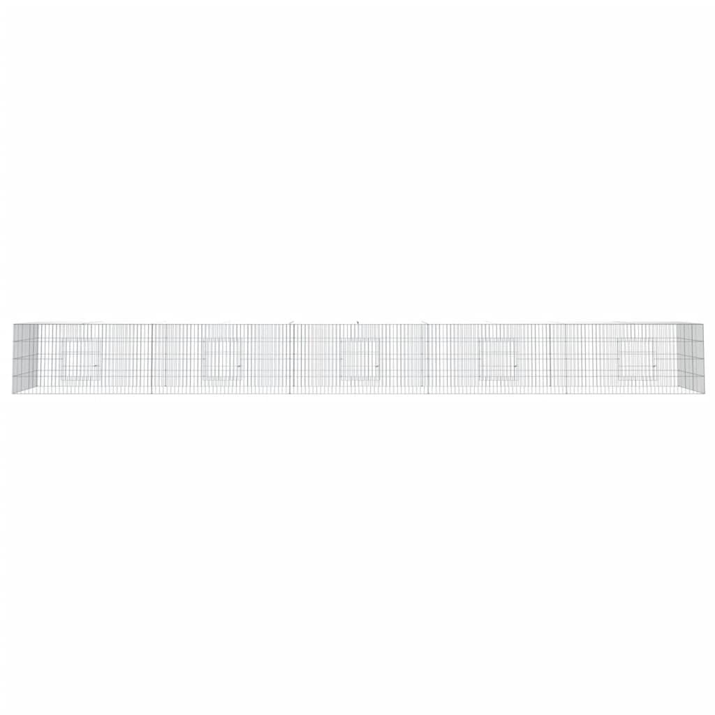 vidaXL Gabbia per conigli a 5 pannelli, per piccoli animali, recinto per conigli, recinto per animali domestici, con porta, 541 x 109 x 54 cm, ferro zincato
