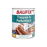 Leicht zu verarbeiten BAUFIX Treppen und Parkettlack seidenmatt, 1 Liter, Treppenlack für innen, Versiegelung und Lackierung, geruchsarm, leicht zu verarbeiten, auch für Türen und Möbel geeignet