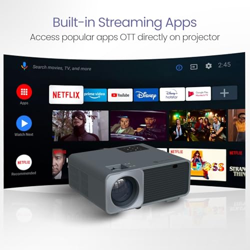 Portronics Beem 450 Smart LED Projector with 1080p Full HD Resolution, Built-in Streaming Apps (Netflix, Prime Video, Hotstar), 4000 Lumens, Screen... - Image 2