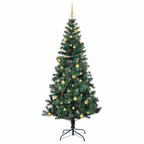 Árbol de Navidad artificial preiluminado verde 240 cm sin enredos de luces 5