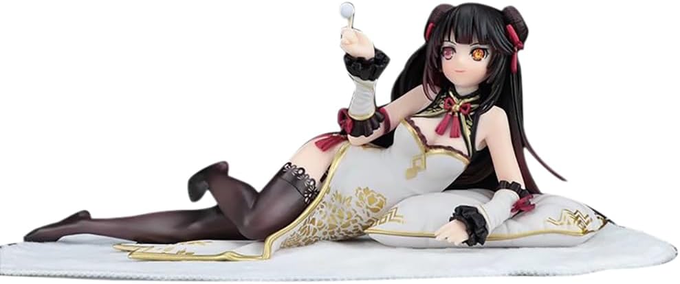 Lxyisl Date A Live Tokisaki Kurumi Action Figure(Chinese Dress Ver.) Anime Figure Model Toys Collection Doll Gift Decor Figurine Ornaments,Exquisite Packaging(White)
