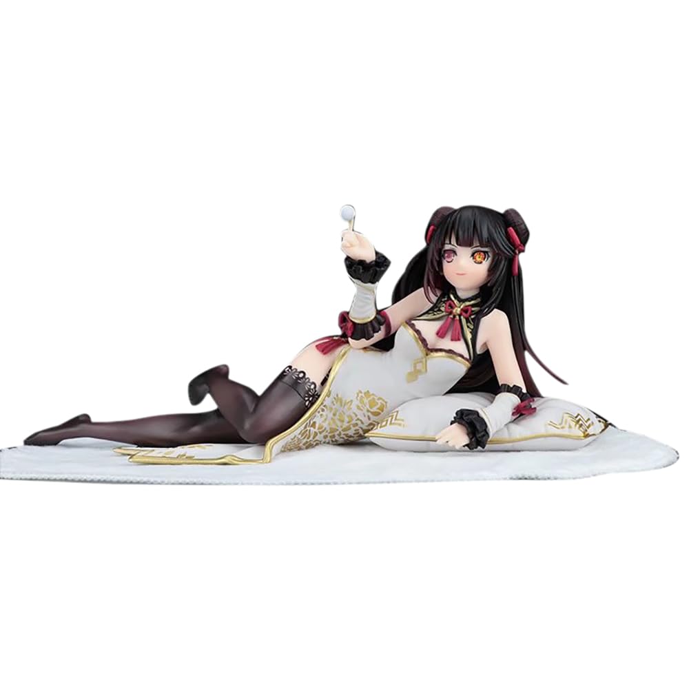 Lxyisl Date A Live Tokisaki Kurumi Action Figure(Chinese Dress Ver.) Anime Figure Model Toys Collection Doll Gift Decor Figurine Ornaments,Exquisite Packaging(White)