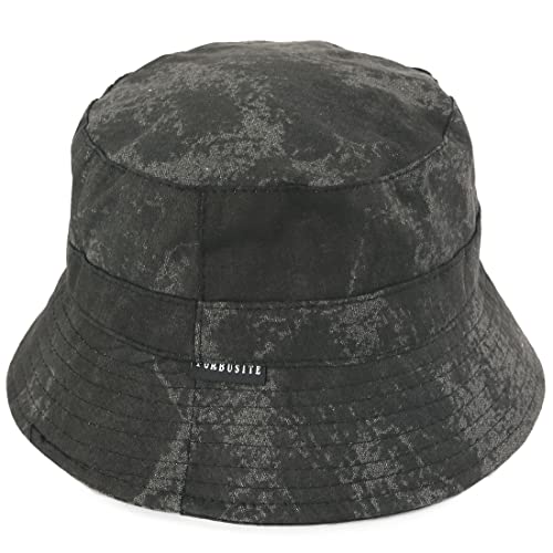 Women Men Denim Washed Cotton Trendy Bucket Hat Womens Summer Beach Sun Hats (Ink-Black/Grey)