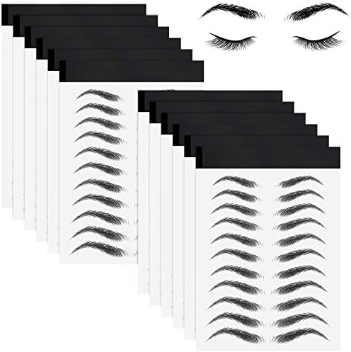 Maitys 12 Sheet 108 Pair Waterproof Eyebrow Tattoo Sticker,Classic Style