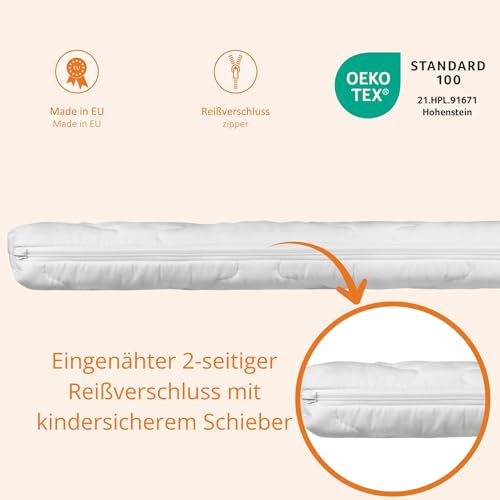sleepling Baby Matratze 75x100 cm Laufgittermatratze Kinder, Komfortschaummatratze, Kindermatratze, Babymatratze 75 x 100 cm, Höhe 5 cm, Komfortschaum, Made in EU, Oeko-TEX, waschbar bis 60 Grad