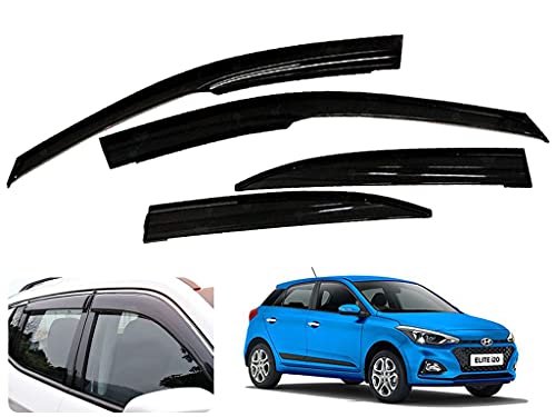 Auto Pearl Side Car Door Visor Window Rain Wind Deflector Compatible withHyundai I20 Elite 2018 - Set of 4 Pcs