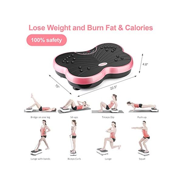 PINKWAY Vibration Platform Machine Whole Body Shaker Exercise Massager Fitness Workout Vibration Bluetooth Plate Home…