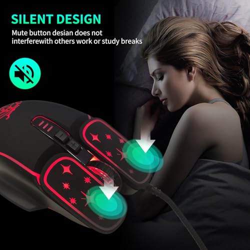 Image of Maine Game Wired USB Mouse, 2400 DPI, 4 Adjustable Levels, Silent, Factory Wholesale Sale (017, 1PACK)